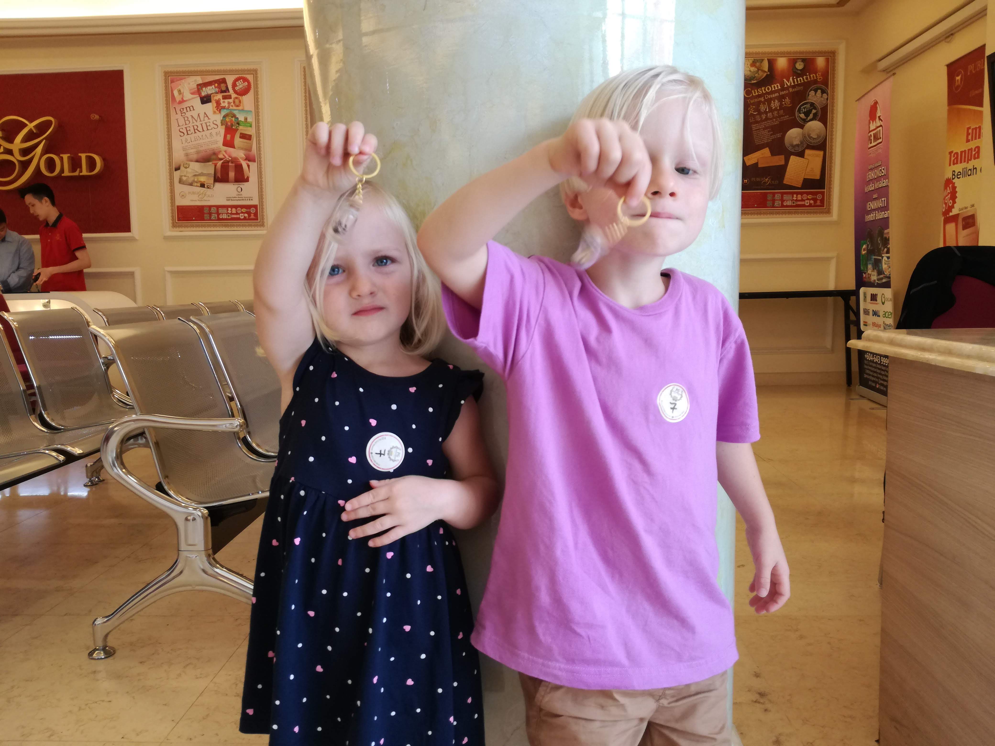 Kids at Gold Museum in George Town